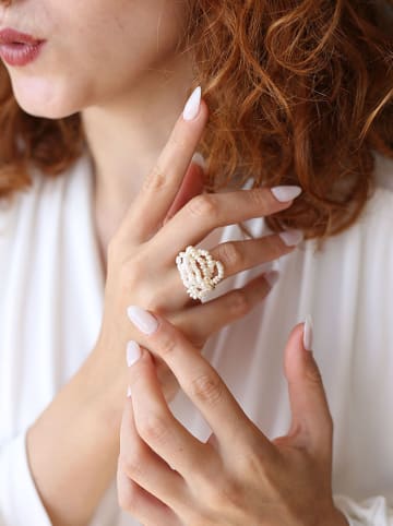 Pierres delicates Vergulde ring met parels
