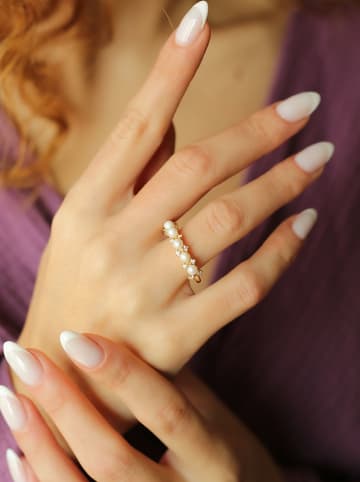 Pierres delicates Vergold. Ring mit Perle und Edelsteinen