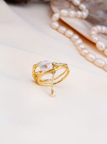 Pierres delicates Vergulde ring met parels