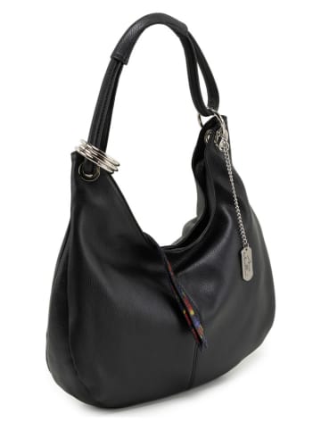 Anna Morellini Leren schoudertas "Concetta" zwart - (B)38 x (H)34 x (D)10 cm