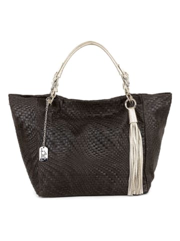 Anna Morellini Leren shopper "Solana" bruin - (B)42 x (H)30 x (D)20 cm