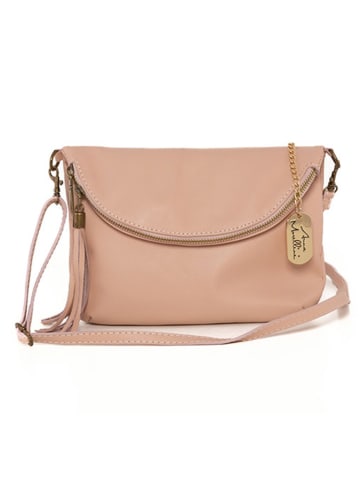 Anna Morellini Leren schoudertas "Alice" beige - (B)22 x (H)18 x (D)2 cm