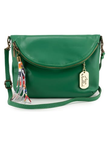 Anna Morellini Leren schoudertas "Alice" groen - (B)22 x (H)18 x (D)2 cm