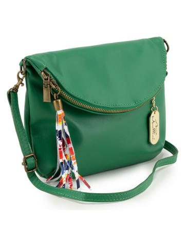 Anna Morellini Skórzana torebka "Alice" w kolorze zielonym - 22 x 18 x 2 cm