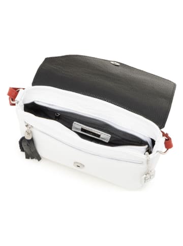 Anna Morellini Leder-Umhängetasche "Lola" in Weiß/ Schwarz - (B)24 x (H)18 x (T)6 cm