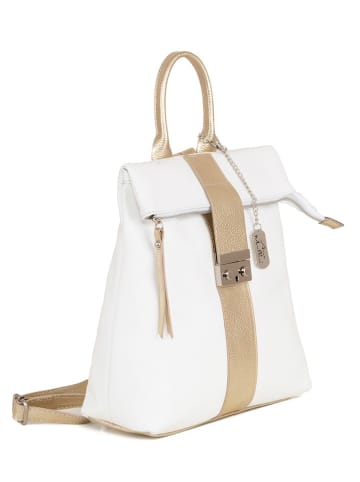 Anna Morellini Leren rugzak "Azalea" wit - (B)30 x (H)31 x (D)11 cm