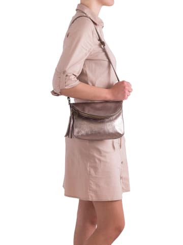 Anna Morellini Leder-Umhängetasche "Beverly" in Roségold - (B)22 x (H)18 x (T)2 cm