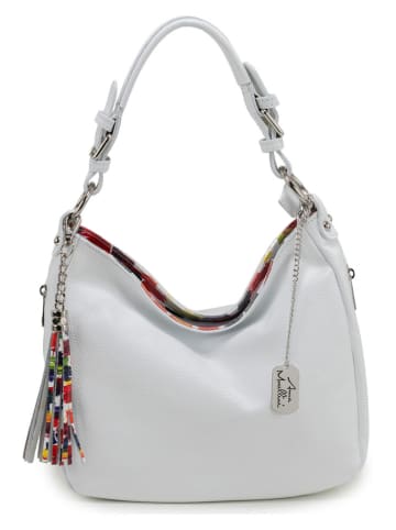 Anna Morellini Leren schoudertas "Fiorella" wit - (B)30 x (H)27 x (D)9 cm