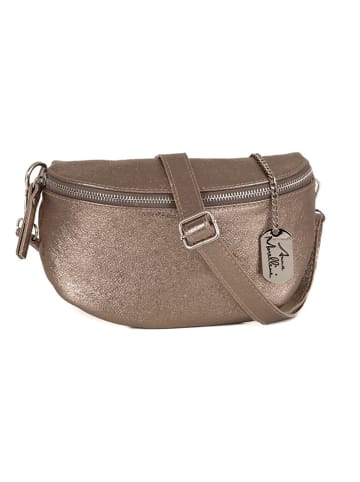 Anna Morellini Leder-Gürteltasche "Berenice" in Bronze - (B)25 x (H)14 x (T)1 cm