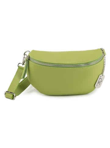 Anna Morellini Leder-Brustbeutel "Berenice" in Grün - (B)25 x (H)14 x (T)1 cm