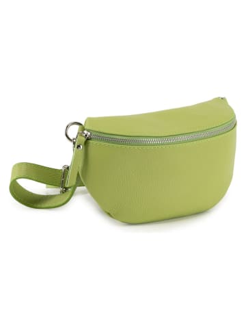 Anna Morellini Leder-Brustbeutel "Berenice" in Grün - (B)25 x (H)14 x (T)1 cm
