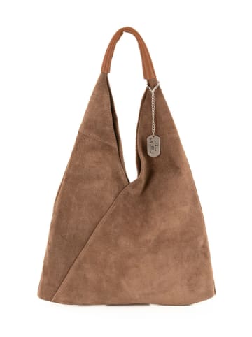 Anna Morellini Leren shopper "Eleonora" lichtbruin - (B)40 x (H)31 x (D)2 cm