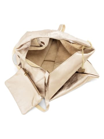 Anna Morellini Leder-Shopper "Elvia" in Gold - (B)40 x (H)31 x (T)2 cm