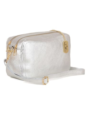 Anna Morellini Leren schoudertas "Pippa" zilverkleurig - (B)25 x (H)16 x (D)6 cm