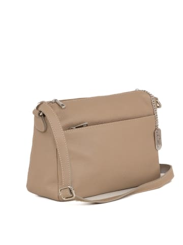 Anna Morellini Leren schoudertas "Orlanda" beige - (B)29 x (H)23 x (D)12 cm