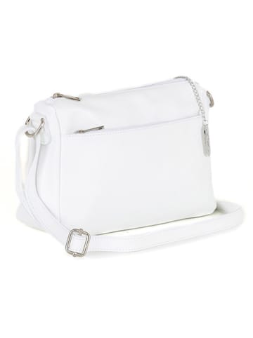 Anna Morellini Leder-Umhängetasche "Orlanda" in Weiß - (B)29 x (H)23 x (T)12 cm