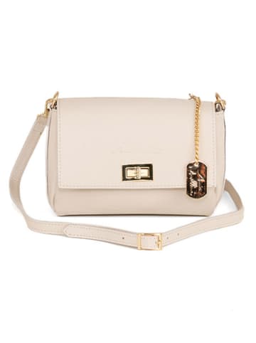 Anna Morellini Leren schoudertas "Matalia" beige - (B)22 x (H)17 x (D)9 cm