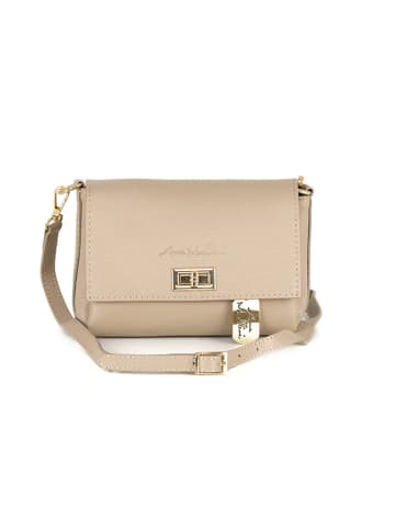 Anna Morellini Leren schoudertas "Matalia" beige - (B)22 x (H)17 x (D)9 cm