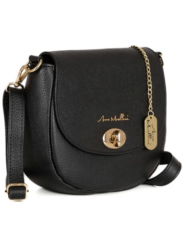 Anna Morellini Leder-Umhängetasche "Iseppa" in Schwarz - (B)24 x (H)21 x (T)9 cm