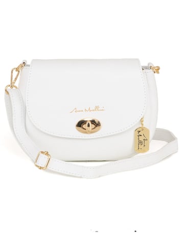 Anna Morellini Leder-Umhängetasche "Iseppa" in Weiß - (B)24 x (H)21 x (T)9 cm