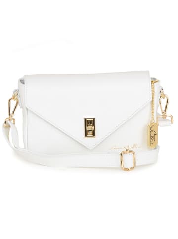 Anna Morellini Leder-Umhängetasche "Terina" in Weiß - (B)24 x (H)16 x (T)6,5 cm