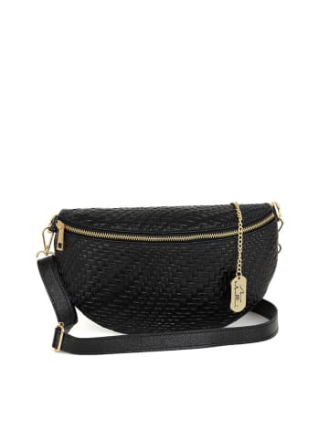 Anna Morellini Leder-Gürteltasche "Rufina" in Schwarz - (B)30 x (H)18 x (T)9 cm