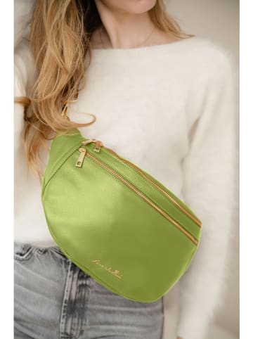 Anna Morellini Leder-Brustbeutel "Lorenza" in Grün - (B)36 x (H)22 x (T)12 cm