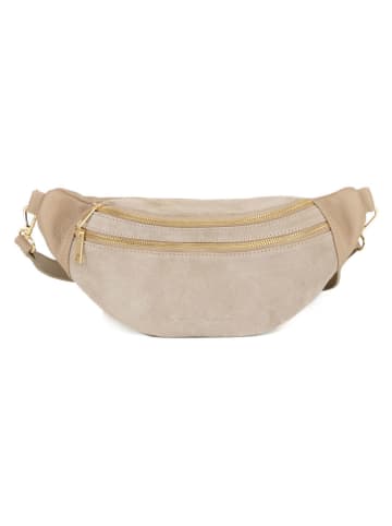 Anna Morellini Leder-Brustbeutel "Carola" in Beige - (B)32 x (H)16 x (T)9 cm