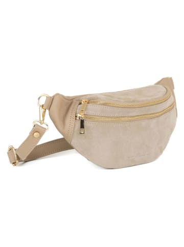 Anna Morellini Skórzana saszetka "Carola" w kolorze beżowym - 32 x 16 x 9 cm