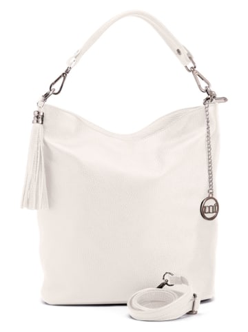 Mia Tomazzi Leder-Schultertasche "Sabaudia" in Weiß - (B)26 x (H)28 x (T)12 cm