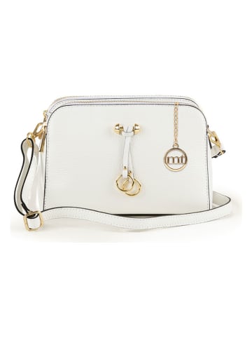 Mia Tomazzi Leren schoudertas wit - (B)24 x (H)16 x (D)8 cm
