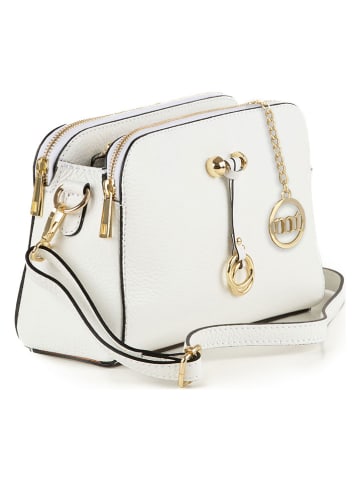 Mia Tomazzi Leren schoudertas wit - (B)24 x (H)16 x (D)8 cm