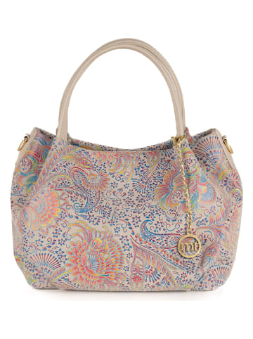 Mia Tomazzi Leder-Henkeltasche in Beige/ Bunt - (B)24 x (H)21 x (T)13 cm