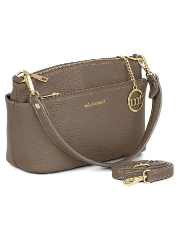 Mia Tomazzi Leder-Schultertasche "Bambaia" in Taupe  - (B)25 x (H)17 x (T)13 cm