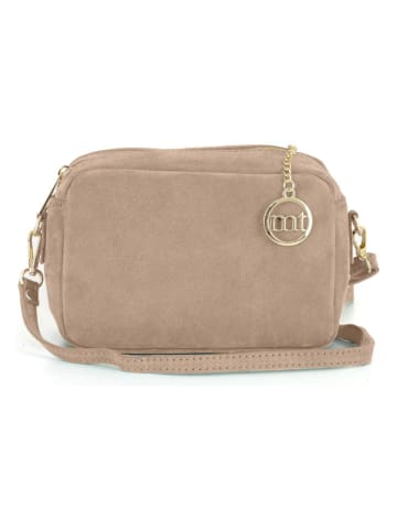 Mia Tomazzi Leren schoudertas ''Vittadini'' beige - (B)23 x (H)16 x (D)11 cm