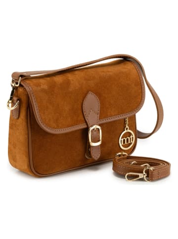 Mia Tomazzi Leren schoudertas "Magreglio" lichtbruin - (B)25 x (H)19 x (D)9 cm