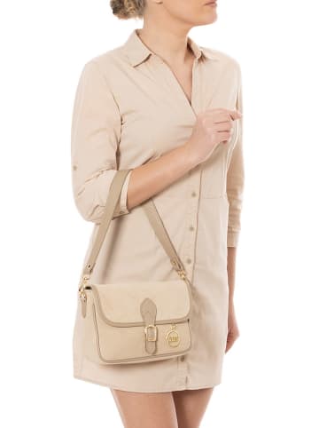 Mia Tomazzi Leren schoudertas "Magreglio" beige - (B)25 x (H)19 x (D)9 cm