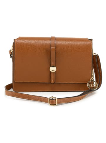 Mia Tomazzi Leren schoudertas "Rottole" lichtbruin - (B)28 x (H)16 x (D)9 cm