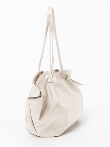 Lia Biassoni Leren shopper "Conza" crème - (B)60 x (H)33 x (D)15 cm