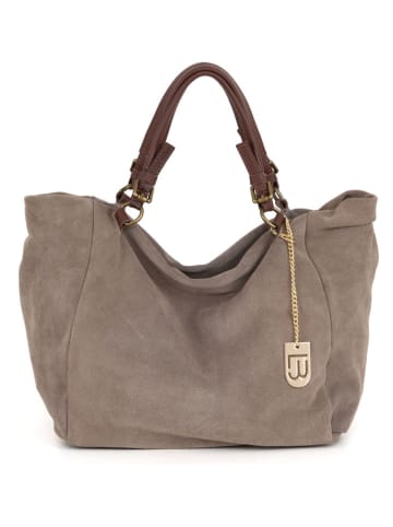 Lucca Baldi Leren shopper "Gimignano" taupe - (B)45 x (H)50 x (D)20 cm