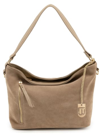 Lucca Baldi Leren schoudertas "Faenza" beige - (B)28 x (H)23 x (D)11 cm