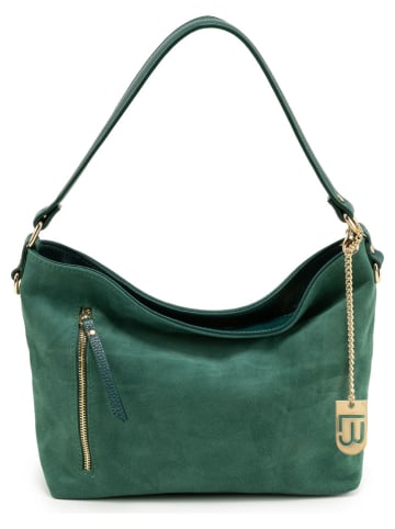 Lucca Baldi Leren schoudertas "Faenza" groen - (B)28 x (H)23 x (D)11 cm