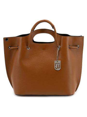 Lucca Baldi Skórzany shopper bag "Vigevano" w kolorze jasnobrązowym - 47 x 27 x 17 cm