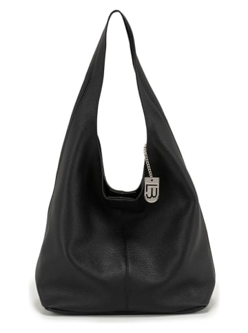 Lucca Baldi Leder-Schultertasche "Tarquinia" in Schwarz - (B)32 x (H)32 x (T)16 cm