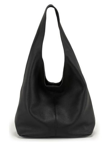 Lucca Baldi Leder-Schultertasche "Tarquinia" in Schwarz - (B)32 x (H)32 x (T)16 cm