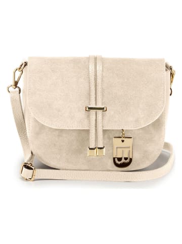 Lucca Baldi Leren schoudertas "Varallo" beige - (B)21 x (H)18 x (D)8 cm