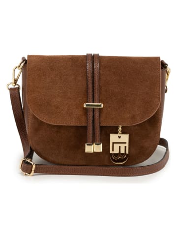 Lucca Baldi Skórzana torebka "Varallo" w kolorze jasnobrązowym - 21 x 18 x 8 cm