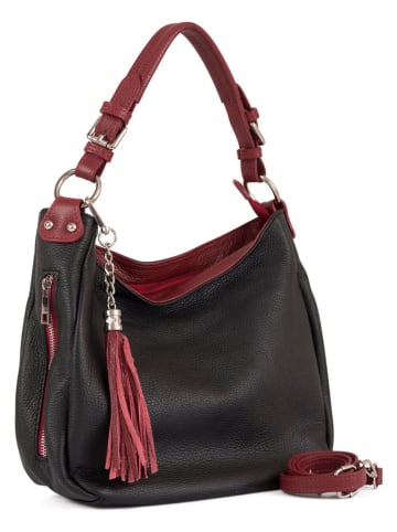Lia Biassoni Skórzana torebka "Garga" w kolorze czarnym - 36 x 26 x 10 cm