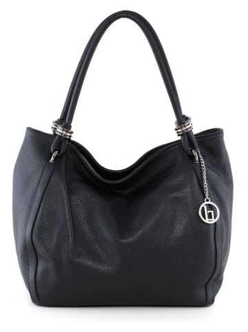 Lia Biassoni Skórzana torebka "Merula" w kolorze czarnym - 32 x 28 x 14 cm