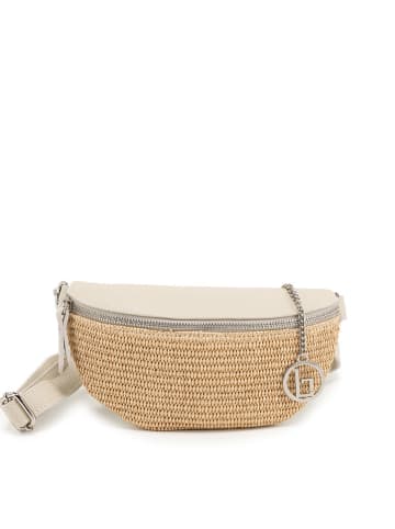 Lia Biassoni Leder-Brustbeutel "Niccone" in Creme/ Beige - (B)25 x (H)14 x (T)4 cm